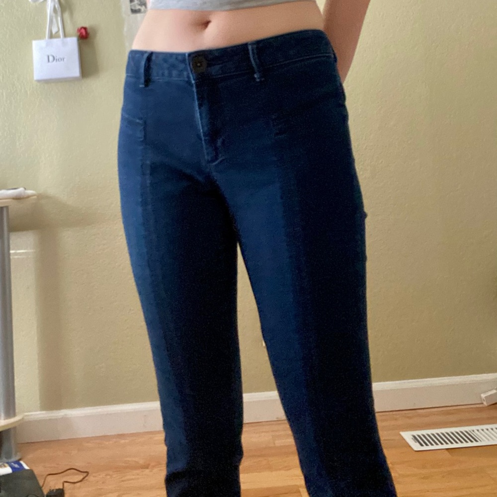 PacSun Mid Rise Dark Wash Navy Blue Denim Jeans